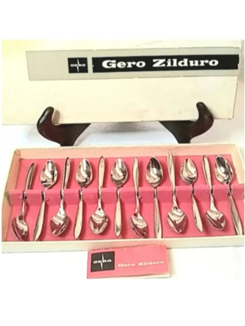 Vintage Gero Zilduro Holland Stainless Steel Cocktail Spoons (12) | EUC